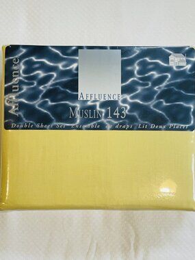 Affluence Muslin 143 Double Sheet Set Yellow